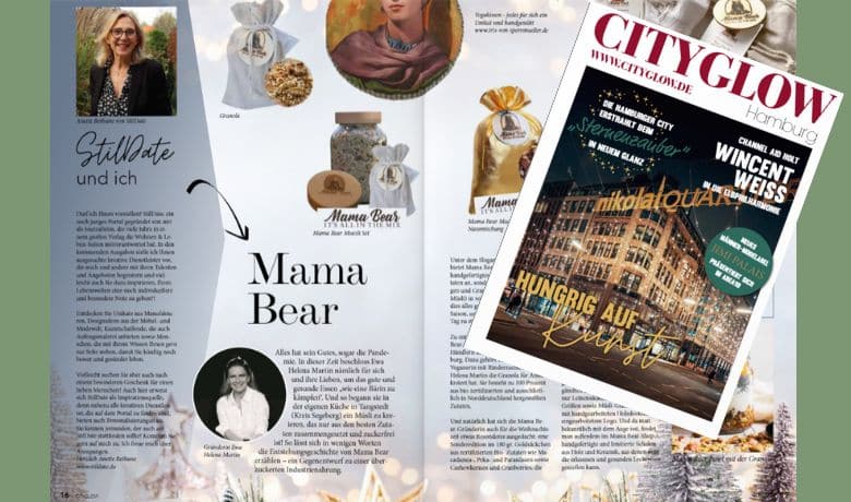 StilDate in der City Glow. Zur Premiere eine Doppelseite mit Mama Bear Food